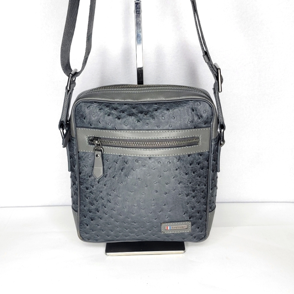 TUSCANO Ostrich and Leather Shoulder‎ Bag Crossbody. P137